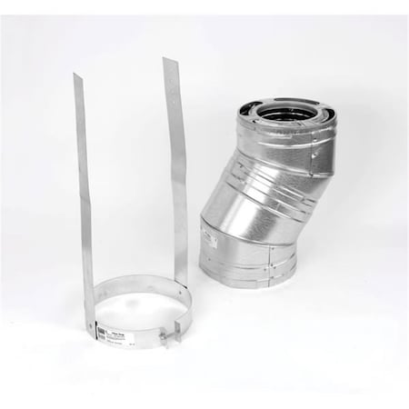 Integra Miltex 6 Inch  Dura-Vent Dura/plus 30 Deg Galvalume Elbow Kit  Includes 2 Adj Elbows  1 Elbow Strap CD62174